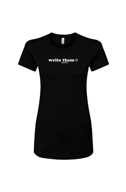 "write them" - affirmations women's slim fit tee