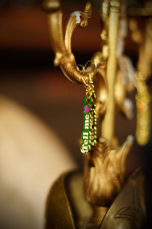 "Tell me" - affirmation earrings