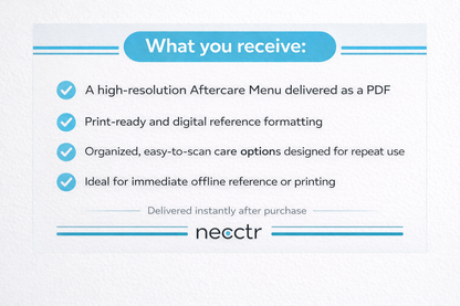 (Digital Download) Aftercare Menu - Post-intimacy